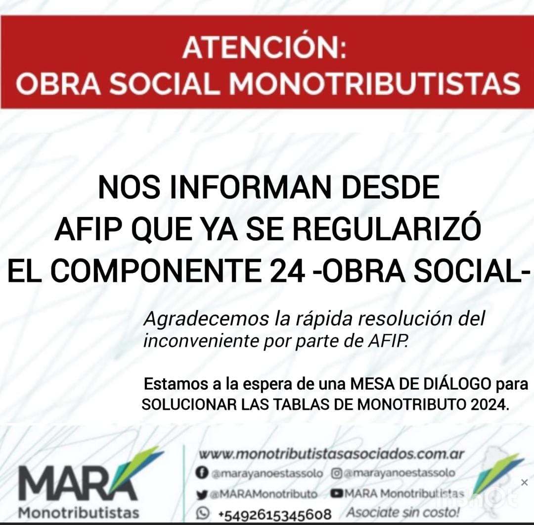 MARAMonotributo's tweet photo. ⚠️⚠️ #Monotributistas ⚠️⚠️
Ya esta solucionado el error x componente de https://t.co/Xn78nFNCw1. 
@AFIPcomunica se movió rápidamente para corregir la falla.
Aguardamos MESA DIALOGO x Nuevas Tablas 2024 https://t.co/WRnSInnNcn