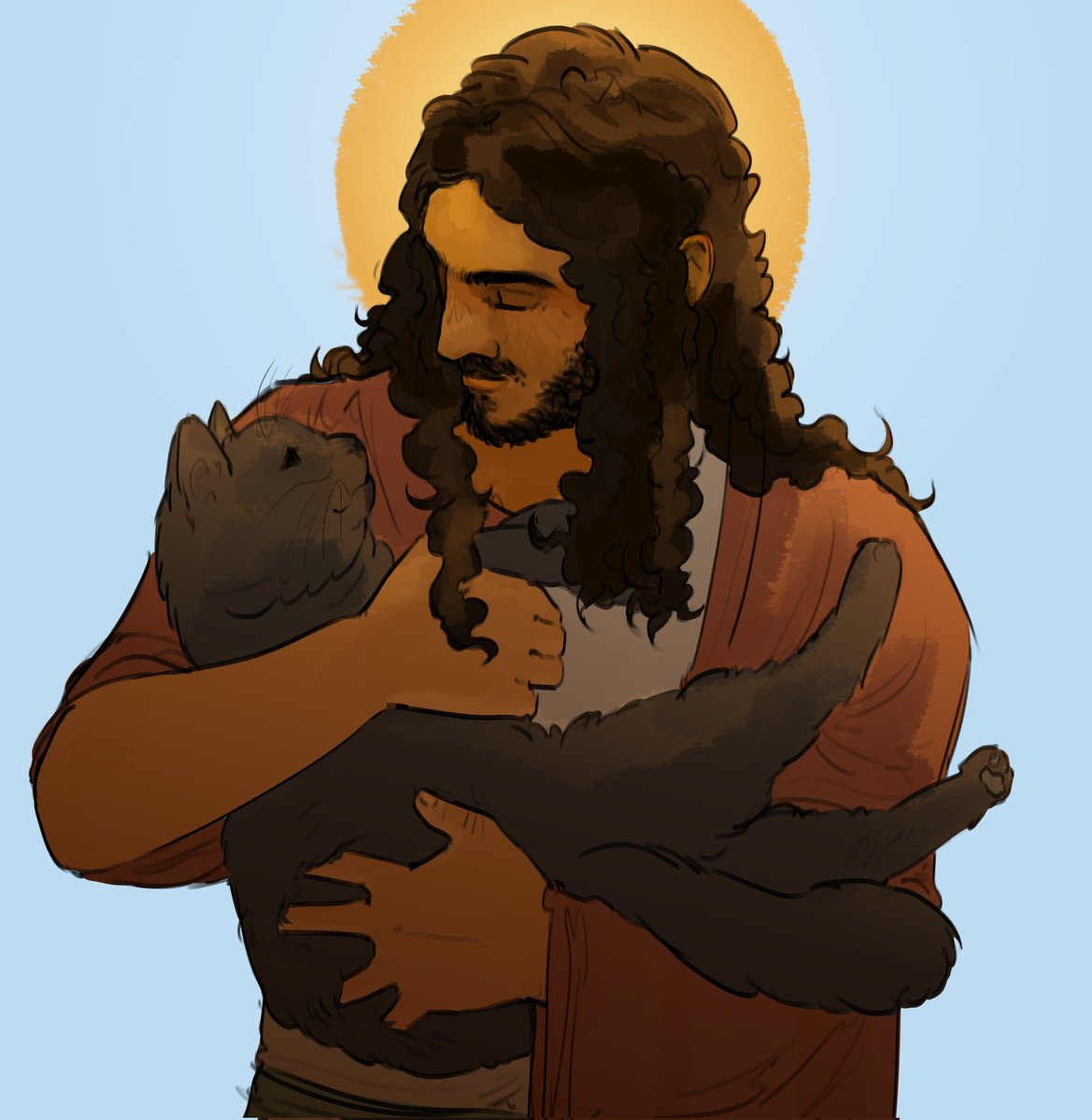 bruabbatastico's tweet photo. jesus holding a cat :D https://t.co/lnqKxdbTnM