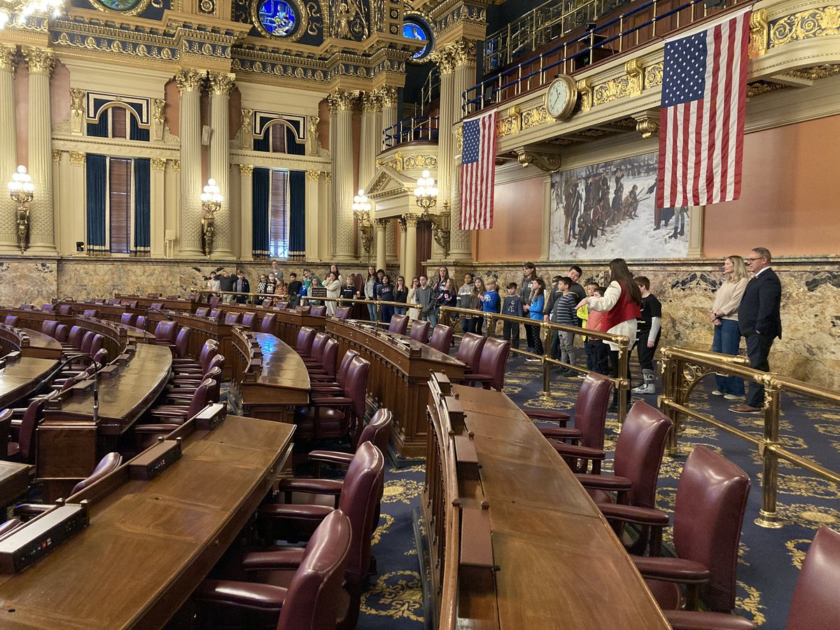 Thank you <a href="/RepTomJones/">Rep. Tom Jones</a> for the amazing opportunity to be on the floor of the PA House of Representatives. Your fourth grade Macaw friends from <a href="/etownPAschools/">etownPAschools</a> are so grateful!