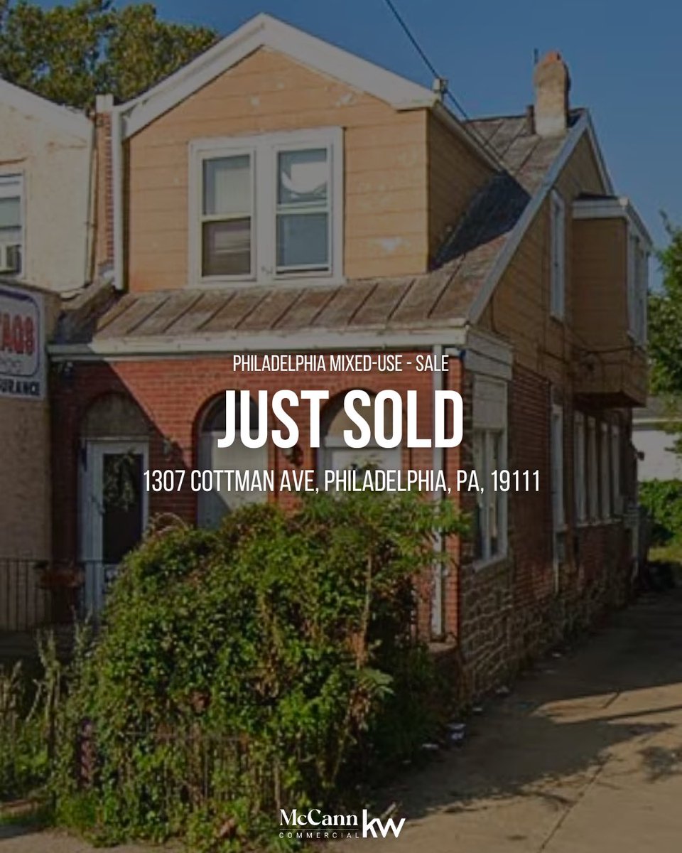 McCannCRE's tweet photo. JUST SOLD - 1307 Cottman Ave. in Philadelphia.

@SteveHanscomCRE and @MattRahillCRE of McCann Commercial exclusively represented ownership in the sale of 1307 Cottman Ave.

#JustClosed #JustSold #cre #PhillyCRE #PACRE #Retwit https://t.co/fD5Rh2JpKZ