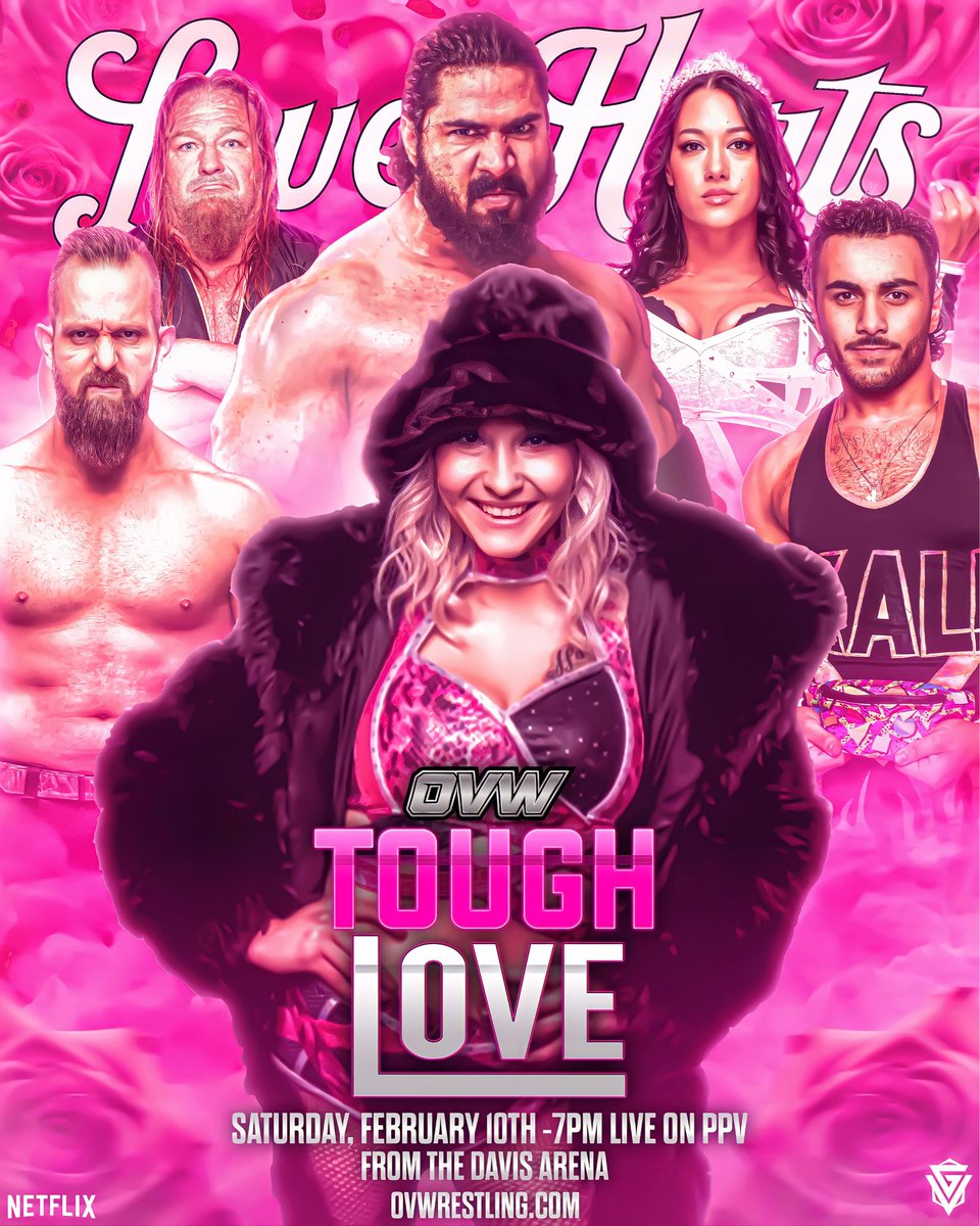 ovwrestling's tweet photo. FEBRUARY 10TH! Get ready for a heartbreak!

Tickets for TOUGH LOVE are on sale NOW!

https://t.co/AZ7iWyI2c8 https://t.co/59pKopTkBz