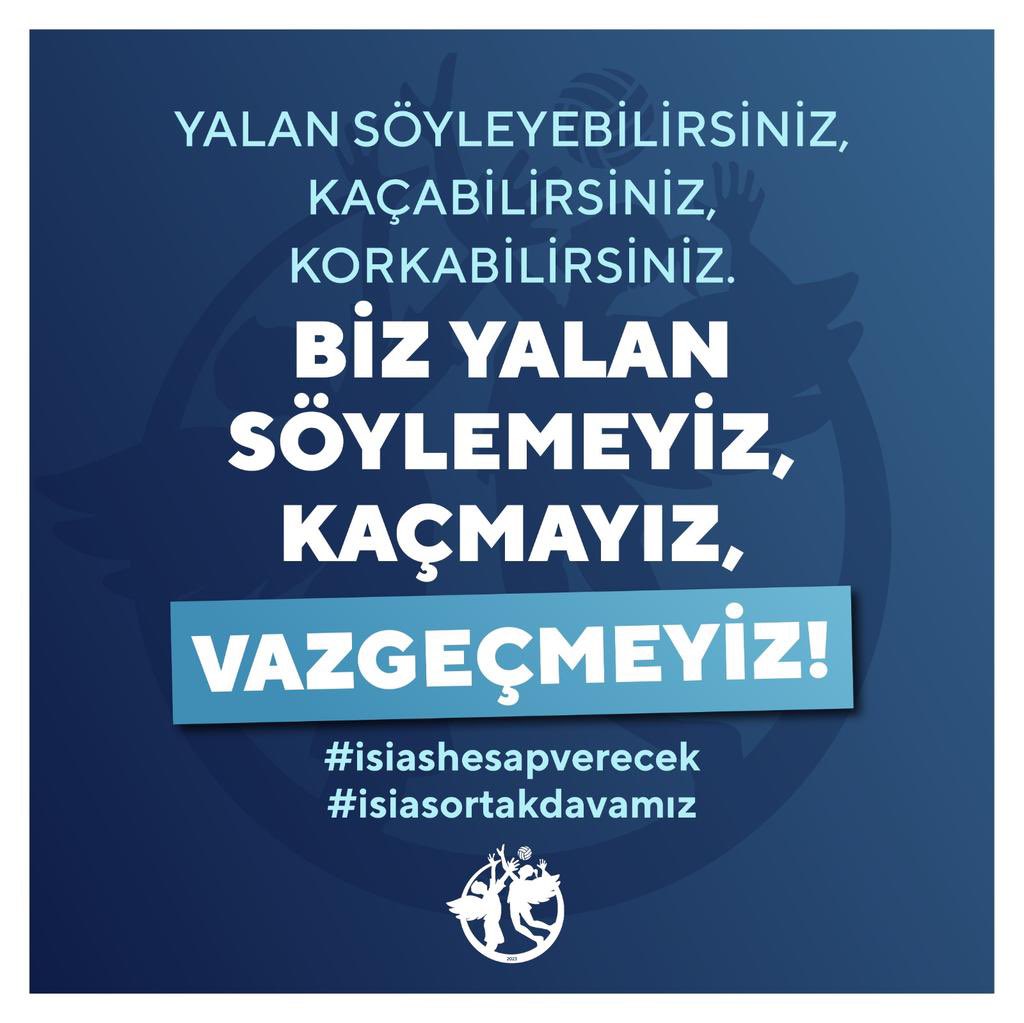 Siz KORKAK olduğunuz için mahkeme salonuna dahi gelemiyorsunuz.
Yoksa suçlu olmayan insan NEDEN KORKSUN?
Çünkü hepiniz o kadar çocuğun, ailenin katilisiniz !
O yüzden olası kast !
O yüzden ADALET !
#isiasemsaldavaolacak #isiasadalet #isiasortakdavamız