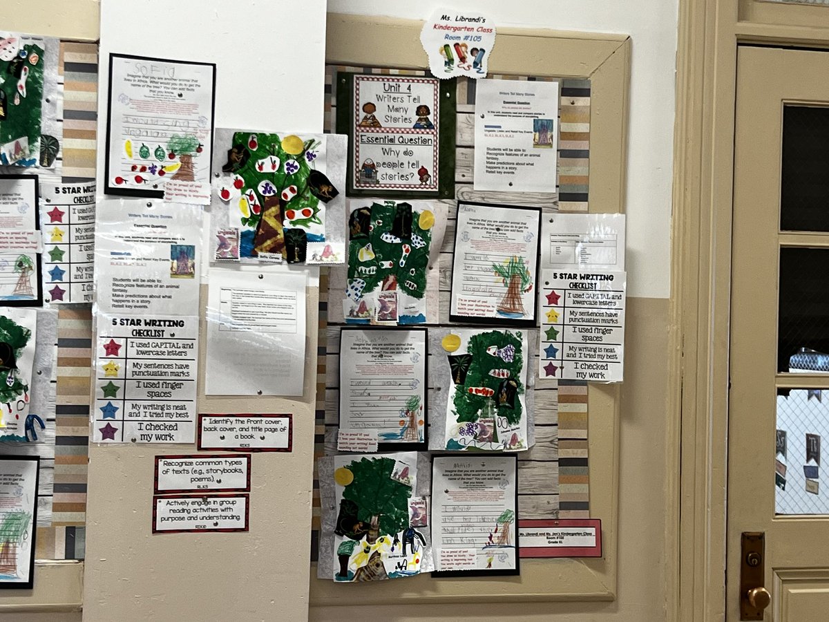Maestrajenn's tweet image. Students enjoyed the read aloud “UNGALALA.” They created their own magic trees with a creative writing piece. #Benchmark #unit4 #authors #purpose #animals_needs  #connect_to_art @School5Yonkers @YonkersSchools