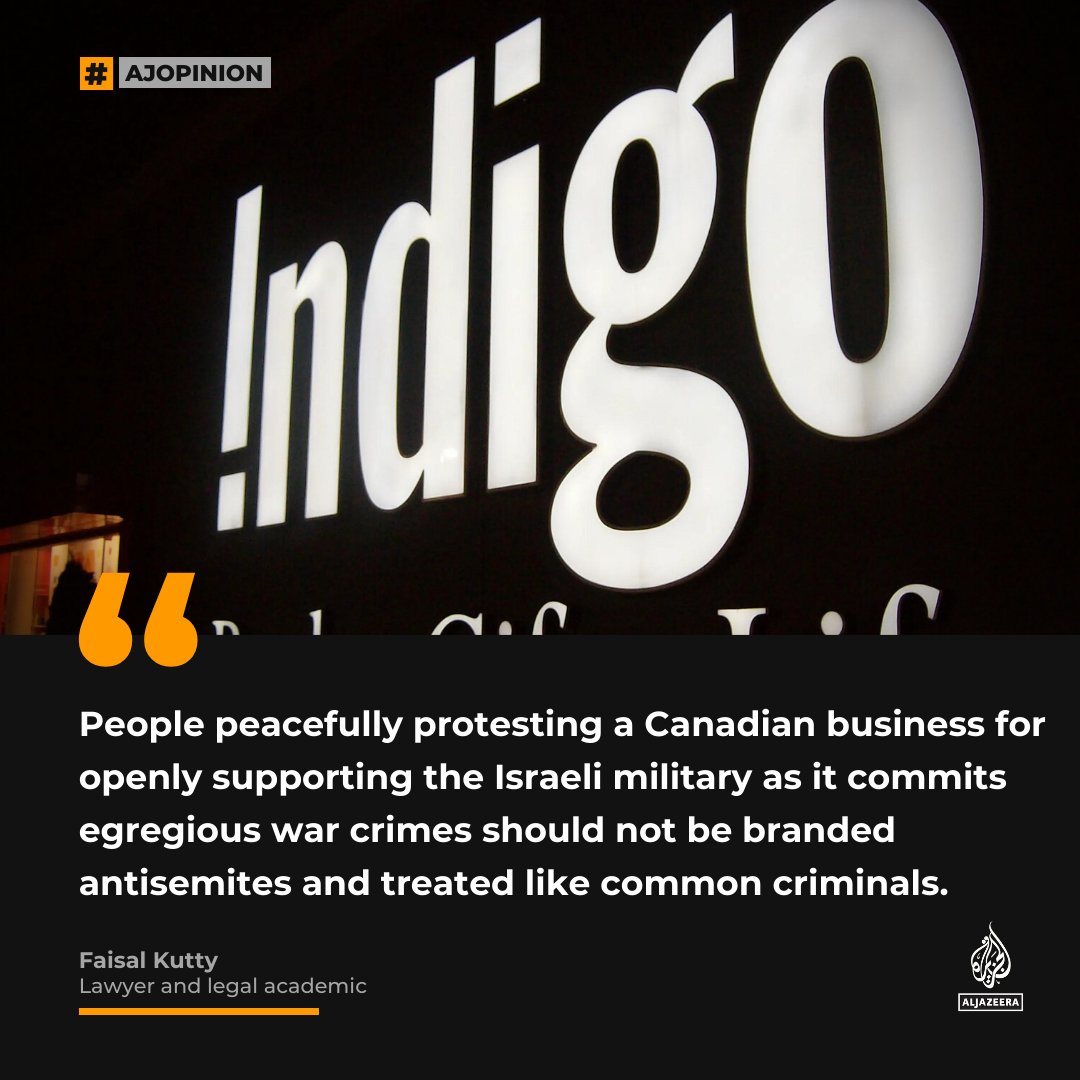 AJEnglish's tweet photo. Drop the charges against Indigo ‘Peace 11’ protesters — #AJOpinion by @faisalkutty.
🔗: https://t.co/tYdcaryWJh https://t.co/SEIgJE87K9