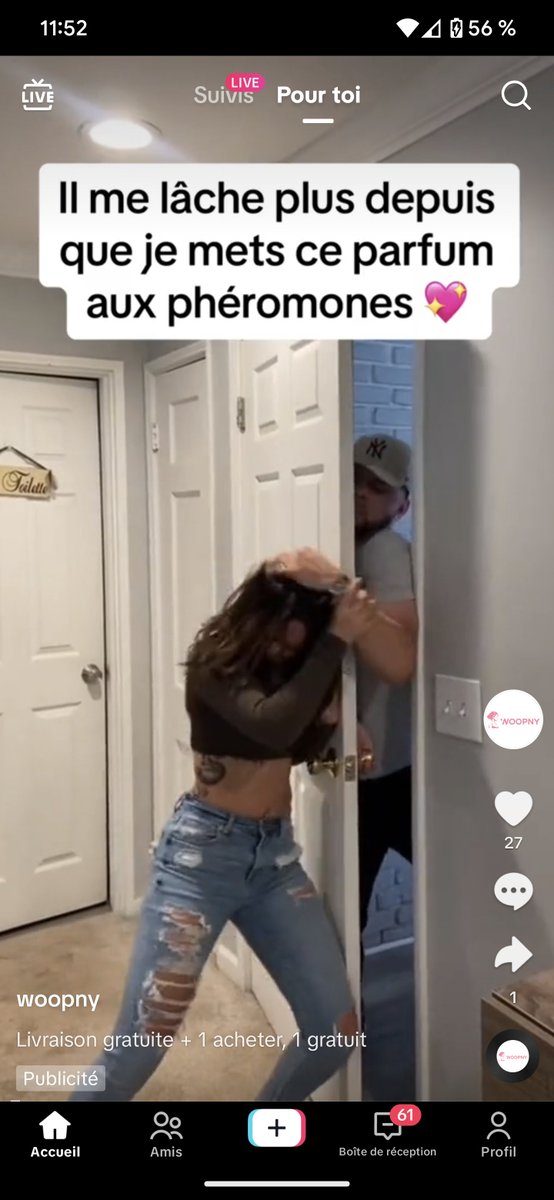 poke_lie's tweet photo. Ça va @tiktok_France @TikTokSupport  on vous dérange pas ? 

Vous affichez clairement les publicités justifiant et balisant les violences conjugales venant d'une entreprise vendant un parfum aux phéromones (au passage merci pour le bullshit) 

1/4

Help @fou_allie 🤍 https://t.co/TySzoEMz2M