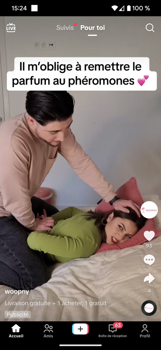 poke_lie's tweet photo. Ça va @tiktok_France @TikTokSupport  on vous dérange pas ? 

Vous affichez clairement les publicités justifiant et balisant les violences conjugales venant d'une entreprise vendant un parfum aux phéromones (au passage merci pour le bullshit) 

1/4

Help @fou_allie 🤍 https://t.co/TySzoEMz2M