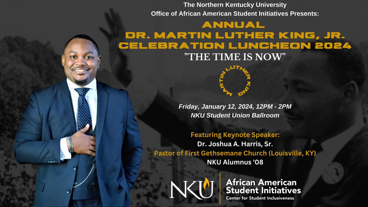 Join us for the annual Dr. Martin Luther King Celebration Luncheon next week! 

RSVP by visiting AASI’s Linktree: linktr.ee/nku_aasi LIMITED SEATING AVAILABLE  so grab yours before MONDAY!

For those who would like to join virtually, use the same link to register!
