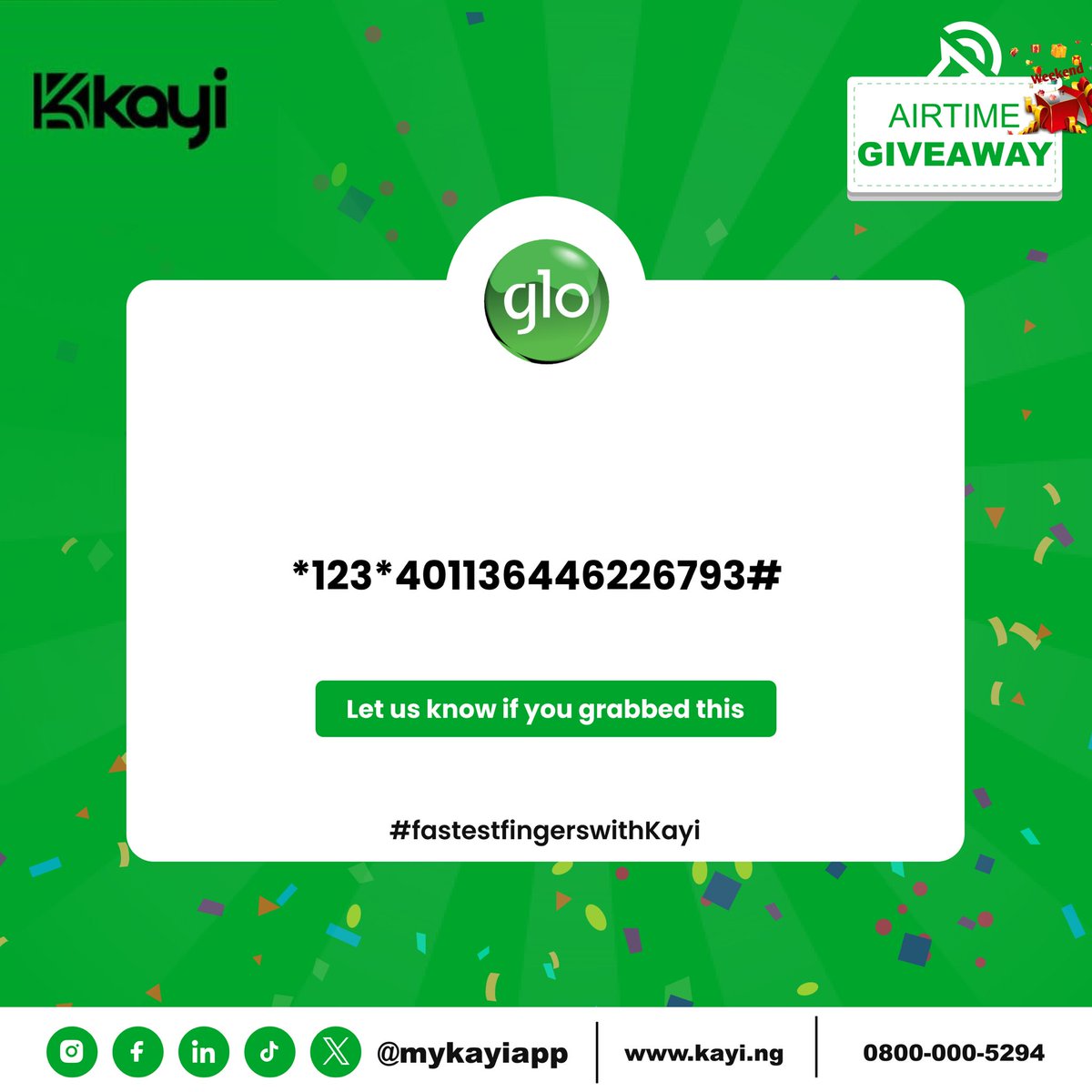 mykayiapp's tweet photo. Get ready for the Friday frenzy! 🎉✨ It's time to kick off our airtime giveaway extravaganza! Feeling lucky? Comment below if you are our lucky airtime winner! 📱💫 #FridayFrenzy #WinningVibes #fastestfingerwithkayi #kayiway #kayiapp https://t.co/1Lpi5TLMO6