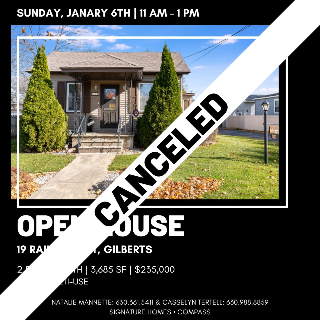 SigHomesCompass's tweet photo. Apologies, but the open house at 19 Railroad St in Gilberts on Sunday is canceled. This home is now #UnderContract!  🎉

Have a wonderful weekend!
🧭
🧭
🧭
#signaturehomescompass #compasschicago https://t.co/WsCrO5KnYM