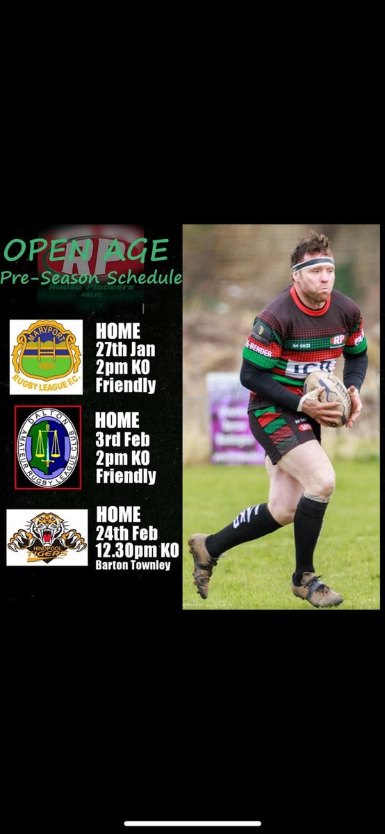 RPARLFC's tweet photo. Our Open Age pre-season fixtures are confirmed as we host @MaryportARLFC and @DaltonRugby in friendlies and @Hindpoolt in the 1st round of the @NissanBarrow Cup
#upthepio 🔴🟢 @AdvantageBarrow @BarrowandDis_RL @bbccumbriasport @Six_Again @RFLCommunity @TheRFL @NorthWestRL https://t.co/Qjf3gSaduV