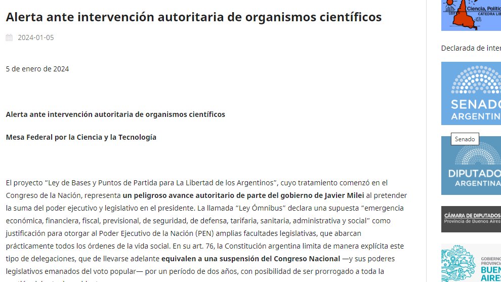 camargolescano's tweet photo. Alerta ante intervención autoritaria de organismos científicos: Declaración de la Mesa Federal por la Ciencia y la Tecnología 👇👇👇

https://t.co/A0oy2o6I8v https://t.co/lrwh7JN5Sq