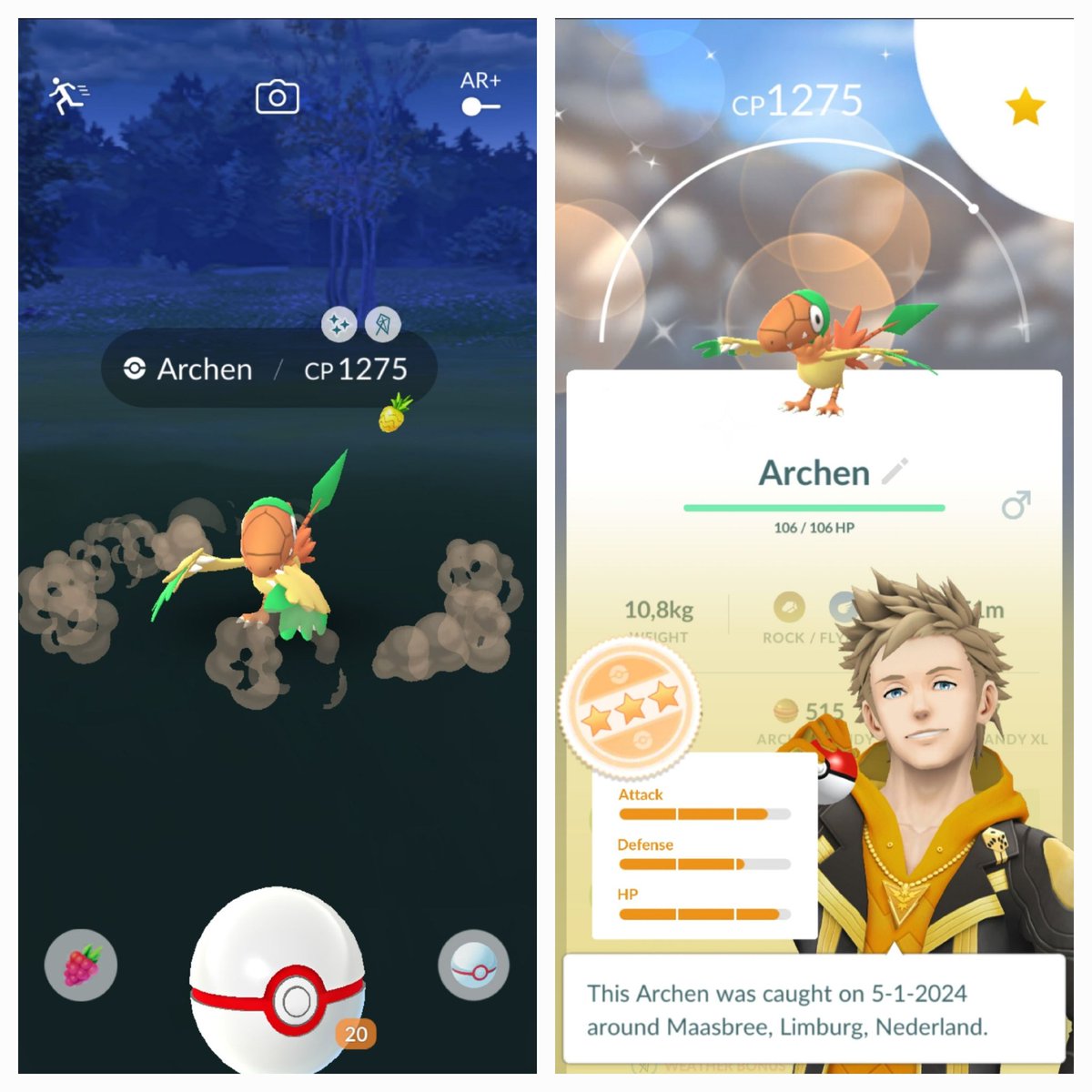 leike75's tweet photo. My first shiny Archen 🥳 out of a raid https://t.co/nw0MxF8UlQ