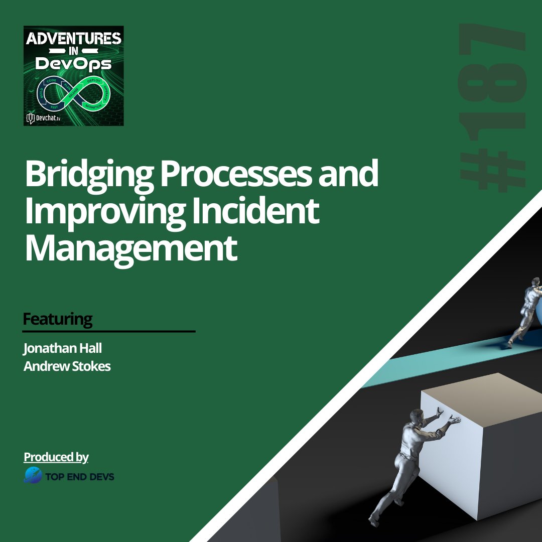 DevOpsPodcast's tweet image. Check out this week&apos;s episode of #AdventuresInDevOps with @imandrewstokes

#𝗗𝗲𝘃𝗢𝗽𝘀:  Bridging Processes and Improving Incident Management

rfr.bz/t8us6cj