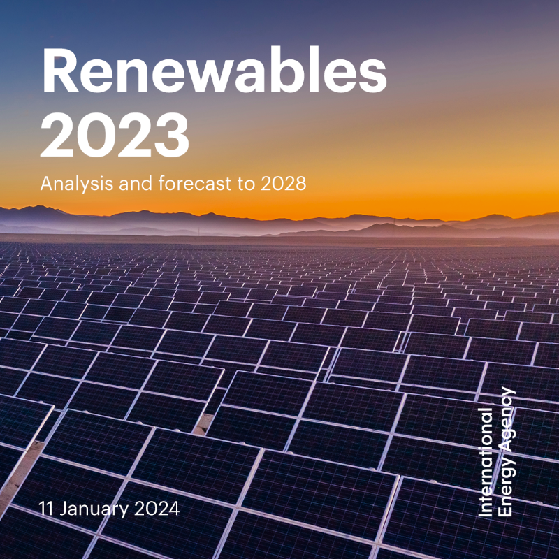 fbirol's tweet photo. It’s a new year &amp; a major new @IEA report comes out next week!

Our annual Renewables market report will provide the 1st assessment of renewables deployment worldwide after #COP28 &amp; highlight what needs to happen to meet the key goal of tripling global renewable capacity by 2030.