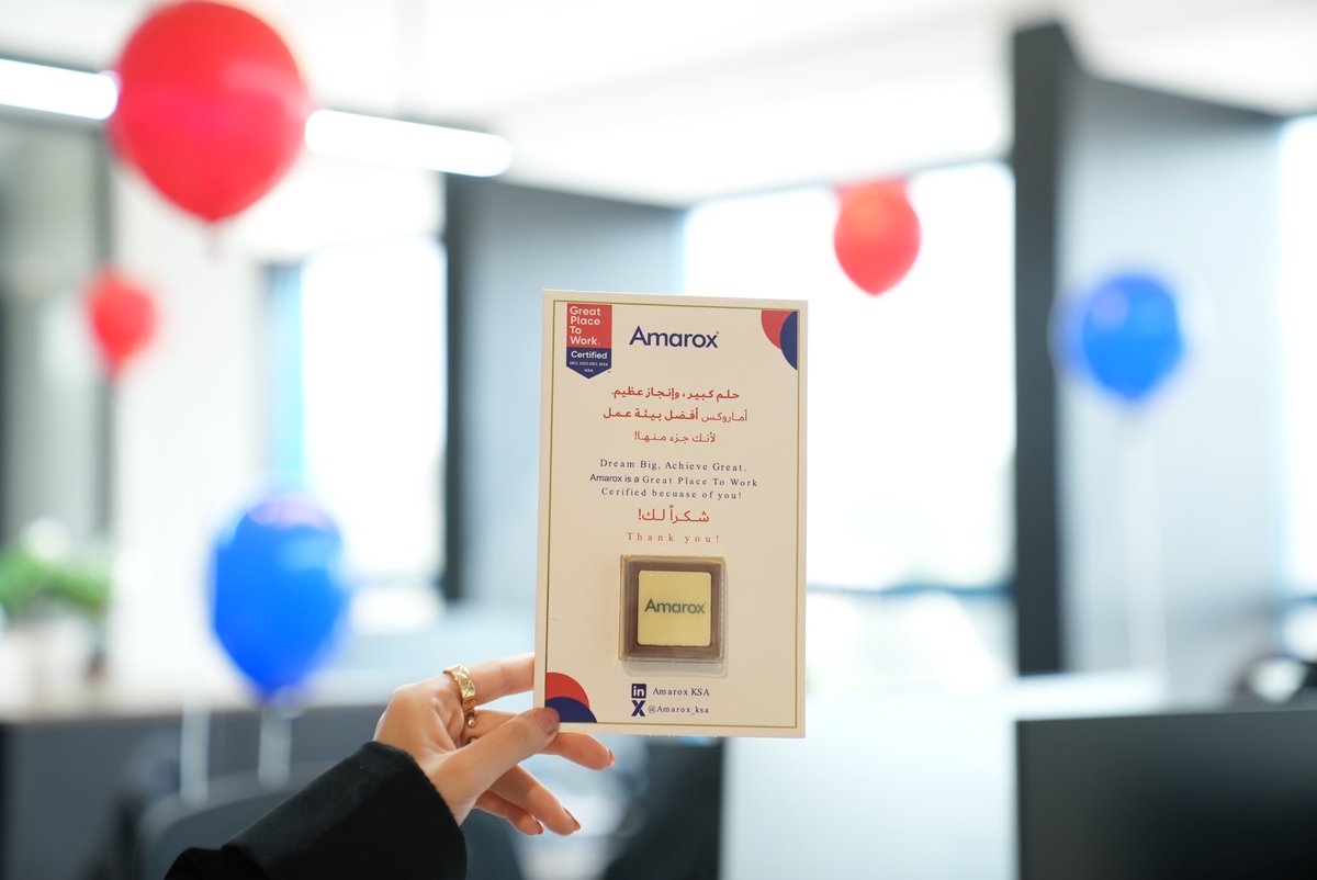 Amarox_ksa's tweet photo. Amarox KSA joyously celebrated its certification as a Great Place to Work @gptw_me
We would like to express our deepest appreciation to the entire Amarox family for their unwavering dedication and invaluable contributions.
#Amarox
#greatplacetowork https://t.co/xsvveVIeij
