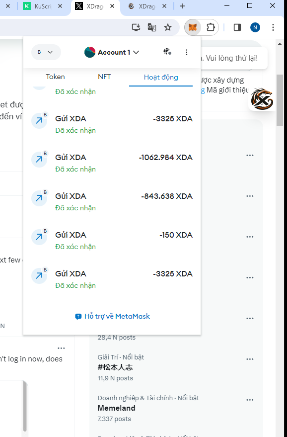 TomassiHar710's tweet photo. @XDragon_BSC It's a pity that I can't go online to verify with pictures about the game. But I have my transaction history for buying dragons. I hope it will be accepted.
My wallet : 0x850C3E366A7c326632772ACcd195158699e3052c https://t.co/NBdQ0KV8l9