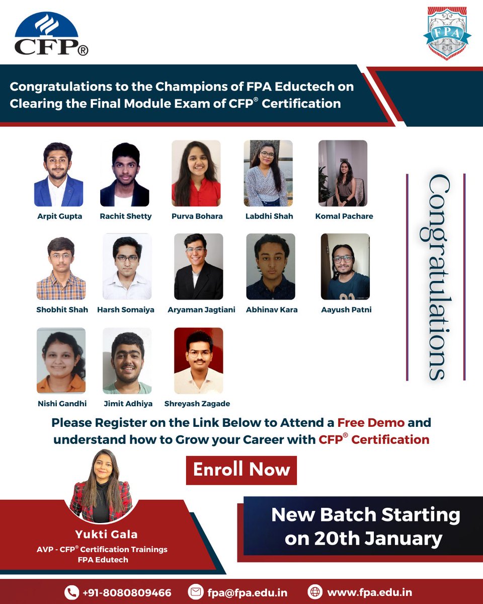 fpaedutech's tweet photo. A hearty congratulations on successfully navigating through the Final Module Exam for the Certified Financial Planner Certification. Their diligence, expertise and commitment have set a remarkable standard. 

#CFPatFPA #CFPResults #CFPProfessional  #CFPProgram #CFP2024 https://t.co/ZlVRbjXeiI