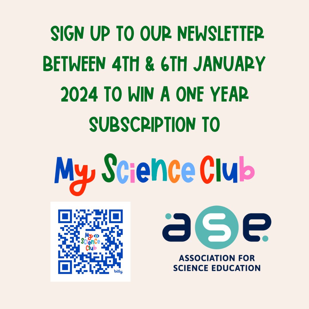Want to join our club? 

Sign up to our newsletter before midnight on 6/1/24 &amp; be in with a chance to win a 12 month membership worth £50! 

Sign up here bit.ly/MSC_SignUp to be in with a chance to win!

#ASE2024
#MSC
#STEMEd
#PriSci
<a href="/glazgow/">Paul Tyler 🔬🔭📡</a> <a href="/priscigeeks/">Primary Science Geeks</a>