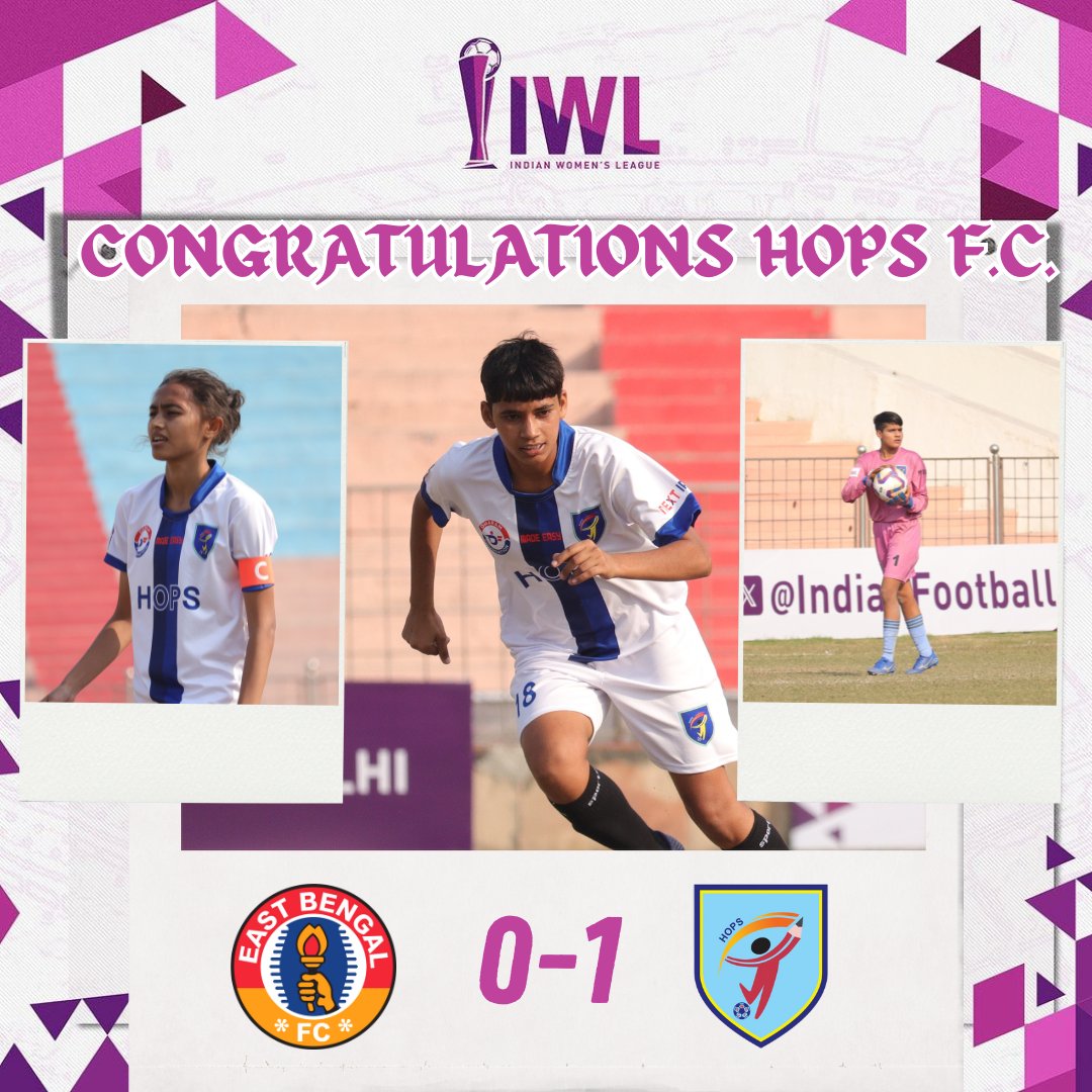 FootballDelhi's tweet photo. Congratulations to HOPS F.C. for a stellar victory in the Indian Women's League match against East Bengal FC! 🏆 A hard-fought battle that ended with a 1-0 triumph. ⚽
#HOPSFC #IndianWomensLeague #FootballDelhi https://t.co/YwFGw67mYl
