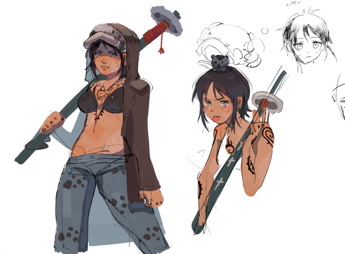 Fuyoide's tweet photo. I cant stop drawing Fem Law i need help 

#TrafalgarLaw #ONEPIECE #Sketching https://t.co/J32KSnzgq8