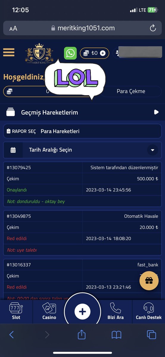 BahisSikayet's tweet photo. Üye @MeritKingOnline @kingroyalresmi ye 10K deposit yapıyor #slot oynuyor.
520K kazanıyor
20K çekimi ödeniyor. 
500K olan hesabı kapatılıyor. 
Umarız biran önce bu sorunu
#Meritking çözer.
Sorun çözülürse
Bizi takip eden RT yapan
10 kişiye 5K verilecektir
https://t.co/n68xb5eJck https://t.co/xLdZRIiilz