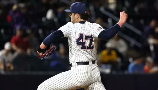 SwayzeCrazies's tweet photo. We continue to count down the days to Ole Miss Baseball.  With 4️⃣2️⃣ days until opening day, we take a look at jersey number 47 Sam Tookoian.  Sam is another long Diamond Reb on the mound standing at 6'5" 240 lb, and he is a sophomore out of Fresno, Cal. where he attended Buchanan High School.  Tookoian is a strong RHP with an extra-large frame with square shoulders.  Sam approaches the rubber from the 1B side before a side step delivery where he stands tall on the backside before an online stride with a high above-the-belt leg kick.  Tookoian uses his strength to deliver a fastball in the low to mid 90s that topped out at 96 mph with running life during Fallball at Swayze (for those folks at home that's a +4 mph gain on his fastball velo since his arrival in Oxford in the summer of '22, and I still think he has a bit more in the tank).  Sam also throws an 11-to-5 curveball with short depth.  Both pitches are made even better by his ability to pound the strikezone.  Took does have an 82 mph changeup that he throws in for good measure to keepthe batter honest.  Sam Tookoian is a strike thrower with a solid feel and the strength to make each and every pitch count.  In his true freshman season, Sam gathered 30.1 innings of invaluable experience and allowed 16 earned runs on 25 hits and a strikeout-to-walk ratio of 44-to-28.  "Took" will be looking to improve those stats by trusting his stuff and continuing to fill up the zone.  Sam worked through some shoulder tendinitis at the end of the fall, but he recovered well by bringing his velo back to a consistent 93-96 mph in late October.  Expect Coach Mike Bianco to rely on Sam Tookoian even more this season than he did in 2023 in long relief that has the potential to take over a midweek starting role.  Tookoian has everything it takes to be a weekend starter as early as the middle to the end of 2024, but the Diamond Rebs pitching staff is very deep this season.  Until the time comes for him to start, Sam will undoubtedly step up and play a major role for the Diamond Rebs down the stretch from the bullpen.