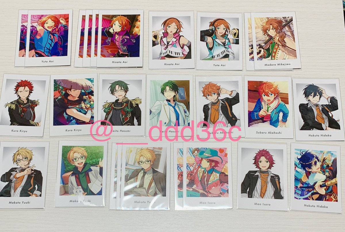 __ddd36c's tweet photo. 【交換】あんスタ ぱしゃっつ Action private 

譲： 画像1-6
英智 弓弦 渉 ひなた ゆうた *夏目 宙 つむぎ 凪砂 *ジュン *茨 *日和 藍良 巽 スバル 真緒 真 北斗 鉄虎 翠 奏汰 忍 千秋 光 なずな 友也 晃牙 *薫 *零 紅郎 敬人 斑 *HiMERU *こはく 宗 みか *泉 *レオ 嵐 *司 *凛月

求： Aアドニス
↓ https://t.co/wqvDBkOvB0