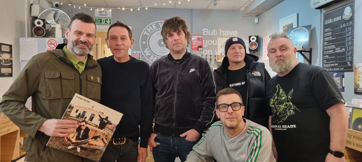 Great to meet you guys <a href="/shedseven/">Shed Seven</a> at the record signing <a href="/whistle_shop/">The Vinyl Whistle</a> Looking forward to seeing you playing live this year. Happy 30th anniversary.