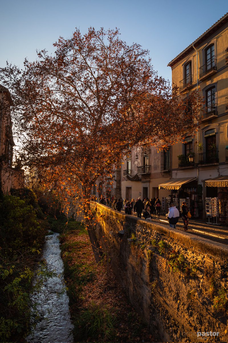 No sé si la Carrera del Darro de #Granada es una de las calles más bellas del mundo, pero sí sé que sus atardeceres son hipnóticos. Y más en invierno. Hice esta foto.