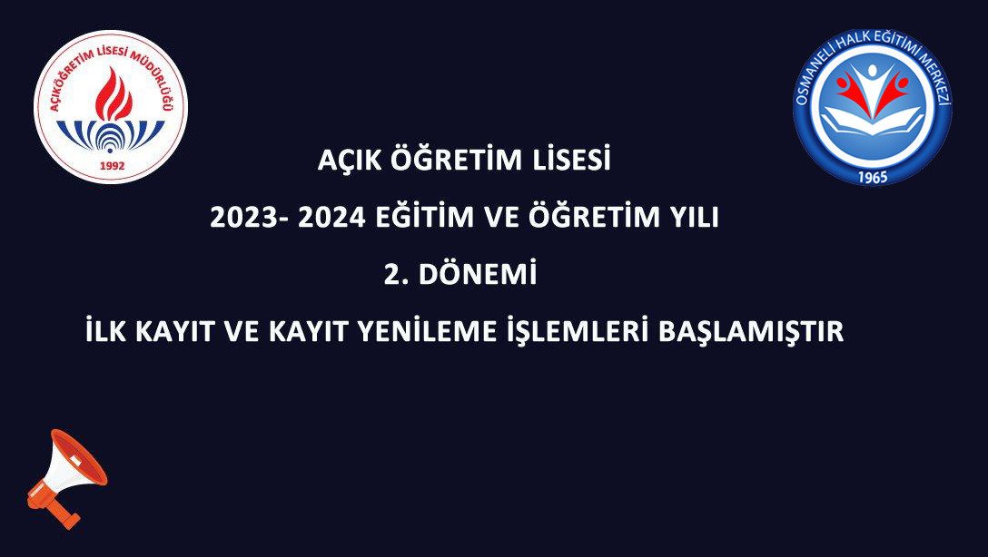 OsmaneliHEM's tweet photo. - 2023-2024 Eğitim ve Öğretim yılı 1. Döneminde örgün ortaöğretim kurumlarında aktif kaydı olmayan öğrenciler ile e-Okul Sisteminde kaydı olmayan öğrenciler için ilk kayıt işlemleri 4 Ocak 2024 tarihinde başlayacak olup 22 Ocak 2024 tarihi mesai bitiminde sona erecektir. https://t.co/4a3uIJwWFw