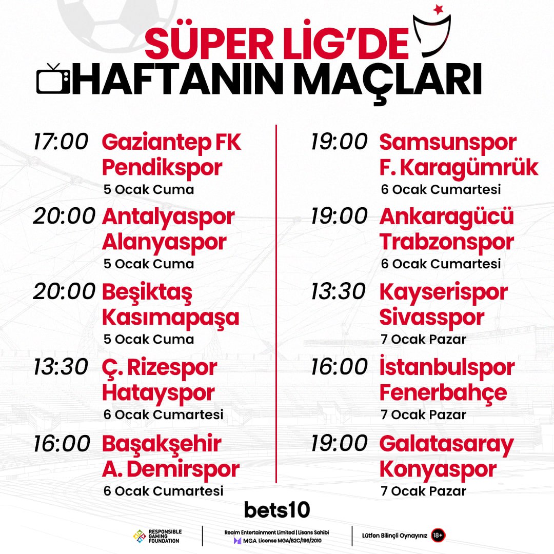 Slotsiteleri2's tweet photo. Süper Lig'in 19. haftasında oynanacak karşılaşmaların fikstürü #Bets10 ile karşında! Heyecan dolu mücadeleleri kuponuna hemen ekle, hafta sonu kasaların dolup taşsın! Bets10 Giriş

Güvenilir Bahis Slot Siteleri : https://t.co/LpN4mbOV5j

#Marsbahis #casinomaxi #sahabet #mobilbahis #Bets10 #tipobet