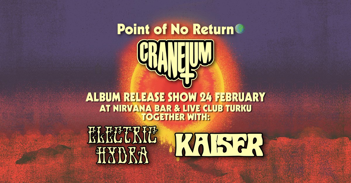 Release weekend shows in Helsinki and Turku with #electrichydra #orbiter and #kaiser !

#doommetal #fuzzrock #stonerrock #craneium #the signrecords #lepakkomies #nirvanaturku