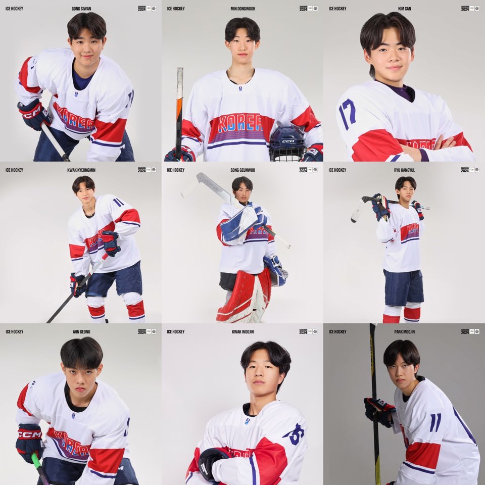 강원2024 남자 #아이스하키 #공시완 #곽경민 #곽우진 #김산 #류한결 #민동욱 #박무진 #송근우 #안건우 #여준수 #이동근 #이승재  #이영민 #이지안 #이형진 #임재훈 #조승현 #한상윤 ▷인터뷰 보기 : https://t.co/X7Kbe1R9Oa #2024강원동계청소년 올림픽 #Gangwon2024 ..., image size:960x960