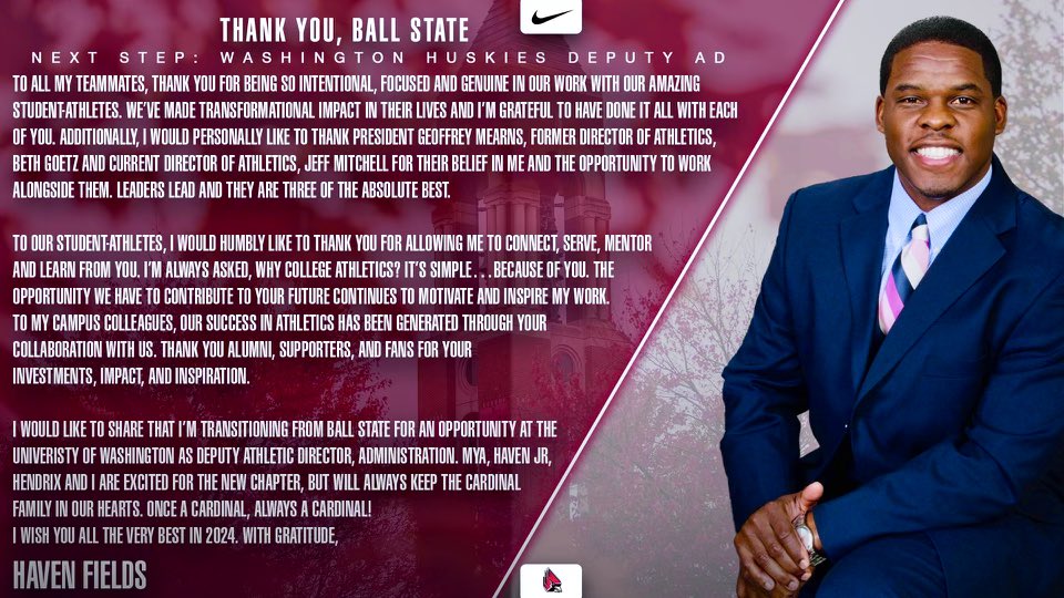 To my <a href="/BallState/">Ball State</a> and <a href="/BallStateSports/">Ball State Sports</a> Family….THANK YOU for everything. #ChirpChirp #WeFly