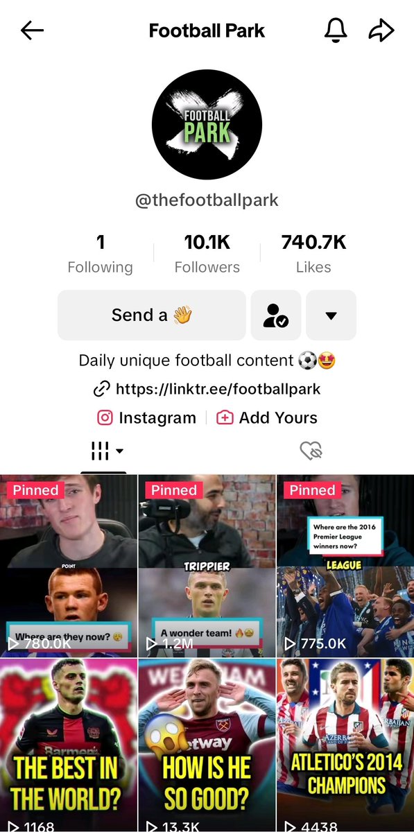 On Wednesday, @thefootballpark hit 10k followers on TikTok A massive achievement for us especially in such a short space of time @AshEdwards02, @Dodders_02, @tomcameronn, @Erdem_Konyar and everyone else involved have done an unreal job Please check us out - Sky is the limit 📈