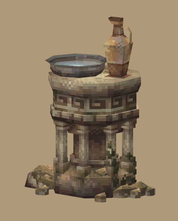 Mirror and vial 🍀

#lowpoly #pixelart