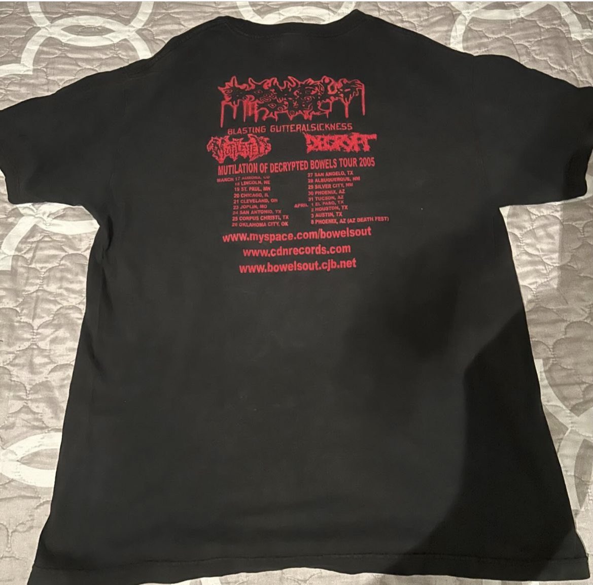 DECRYPTGRIND's tweet photo. Circa 2005 tour shirt from our tour with #BowelsOut and #Mutilated 

📸: Matt Chernowski https://t.co/qKqv0TexfC