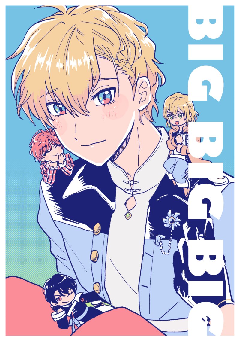 morioonu's tweet photo. 1月7日賢マナ新刊。
ヒースを中心に東の国や176cm組賢者などが出てくるゆるいオールキャラギャグ？の本です。ノベルティでミニシールが付きます。A5/300円(会場頒布価格)。イベント後通販予定。グッズもあるので明日お品書き上げます！ #賢者のマナスポット15 #COMICCITY大阪125 https://t.co/GWWa4s9Njw