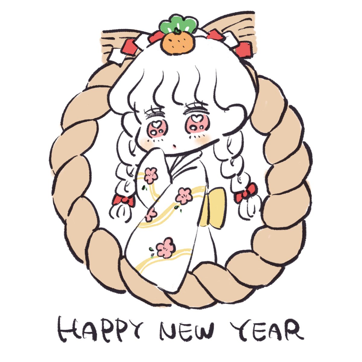 しめ縄と女の子🍊
#イラスト #illust #ゆるいイラスト