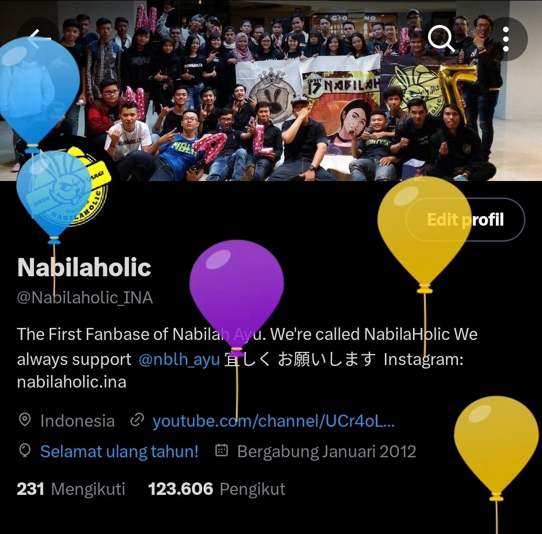 Happy anniversary Nabilaholic yang ke-12! 
Tidak terasa ya, sudah 12 tahun kita jadi keluarga yang selalu ada mendukung <a href="/nblh_ayu/">Nabilah Ayu</a>, semoga tetap solid dan yang terpenting selalu sayang sama Nabilah 🐰
#Nabilaholic12th
