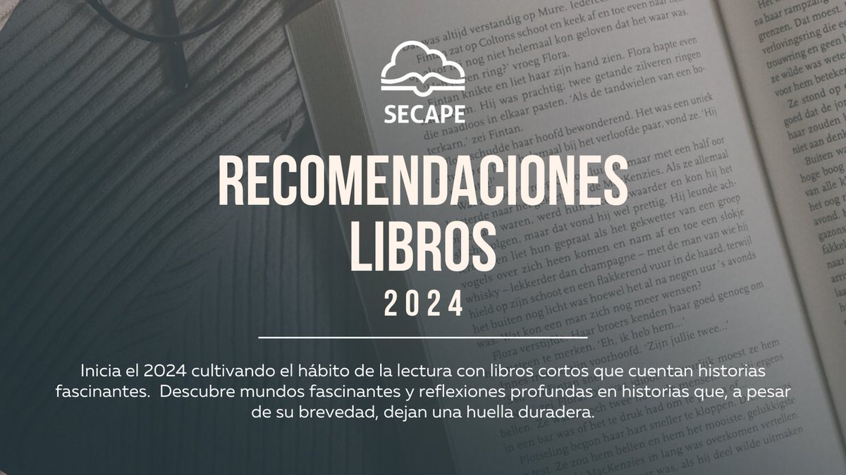 SECAPEmx's tweet photo. Despierta tu mente y conquista nuevos horizontes en 2024 🌟📚 Este año, haz que cada página sea una nueva aventura. ¡Haz de la lectura tu propósito de año nuevo! ✨📖 #PropósitoLiterario #NuevoAñoNuevasHistorias #LeerEsCrece #SECAPE https://t.co/qhXZxUOwzp