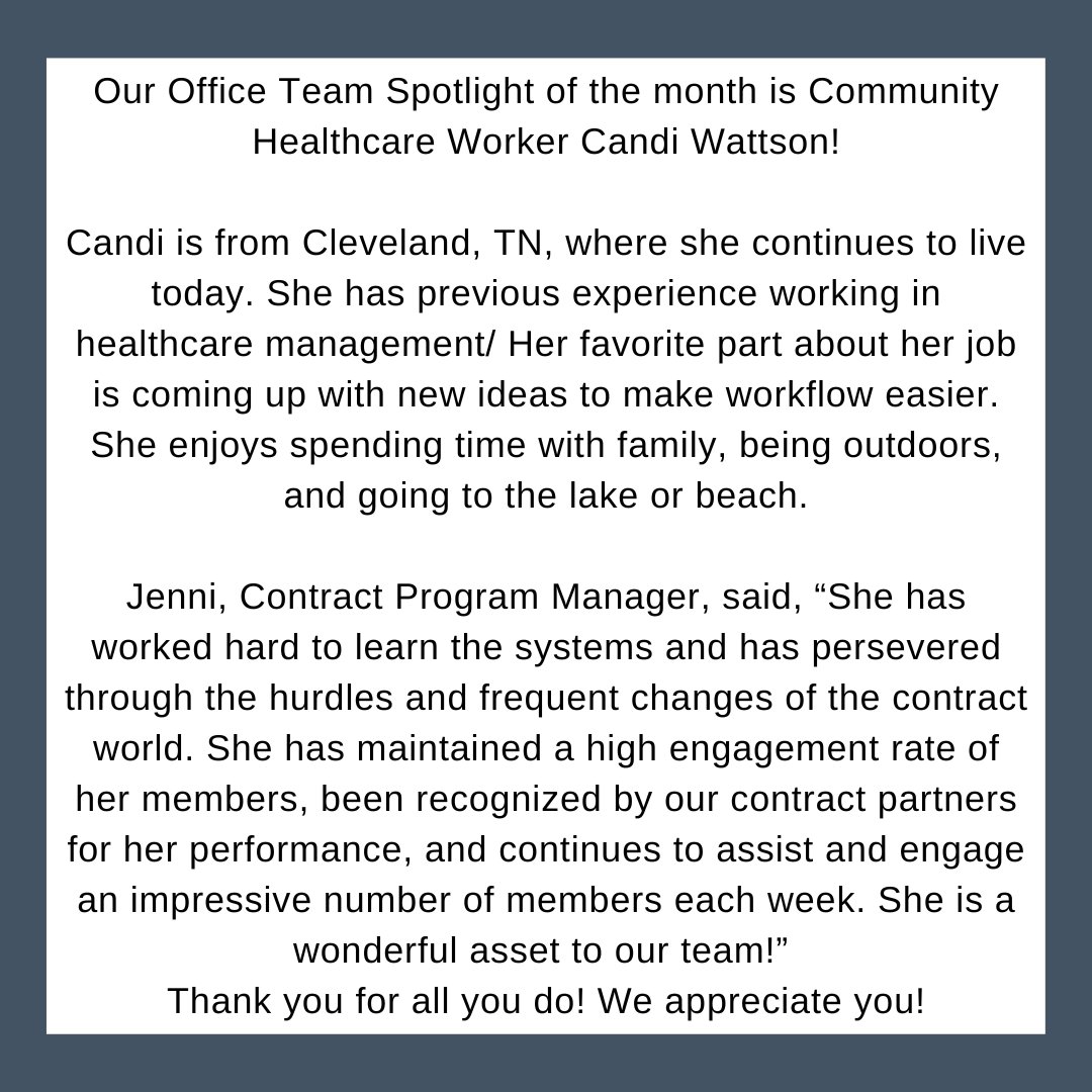Caring4urblock's tweet photo. Meet 🎉Candi Wattson🎉! Candi recently became apart of our team in the fall, and we are so lucky to have her.

#SeniorCare #CareManagement #HealthcareManagement https://t.co/uQFeNdbZ7O