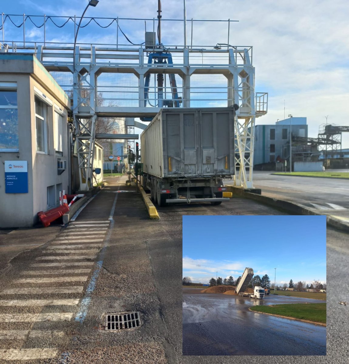 dernier camion à la féculerie d’Haussimont. grosse pensée à ces agriculteurs ( dont mes parents faisaient partie) qui, il y a 55 ans ont monté cette belle filière Fecule. Une usine qui ferme………!