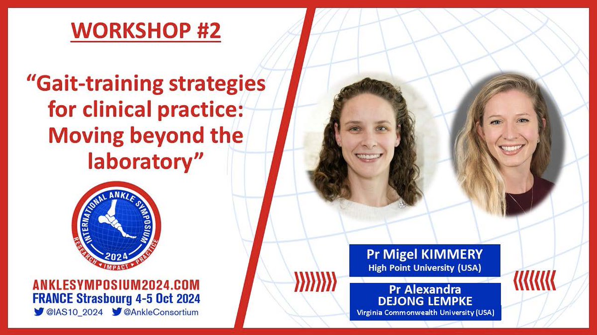 I am thrilled to be co-hosting the workshop 'Gait-training strategies for clinical practice: Moving beyond the laboratory' with Kimmery Migel at #IAS10_2024 this upcoming October! Please be sure to register to attend this outstanding event: anklesymposium2024.com