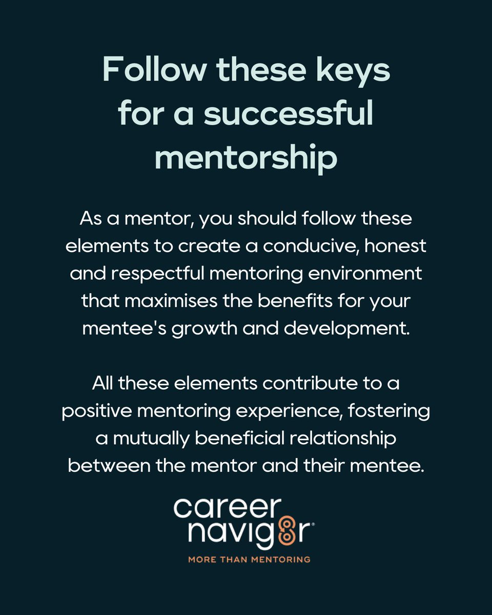 A successful mentoring relationship requires effort from both mentors and #mentees. It requires both parties to understand, work &amp; help one another. As a #mentor, it’s important to lead the way. Follow these 5 keys to ensure a successful #mentoring relationship.