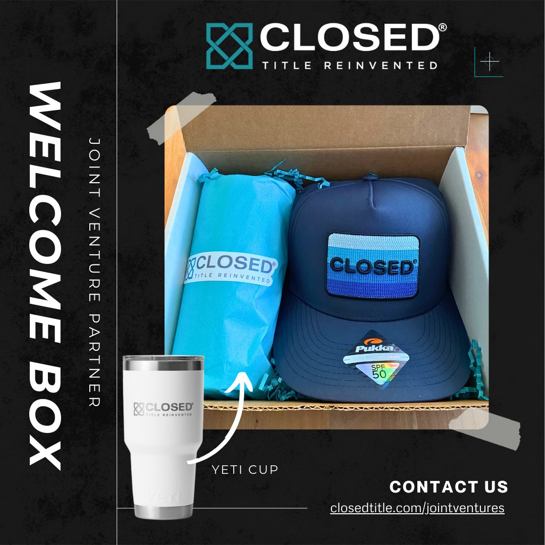 closedtitle's tweet photo. Celebrating another Title Joint Venture partner for CLOSED®. Our unique partnership platform is available nationwide and we are always excited to welcome high volume partners into our CLOSED family.
https://t.co/yF3hEKd2Jy https://t.co/QrmOdr8XVe
