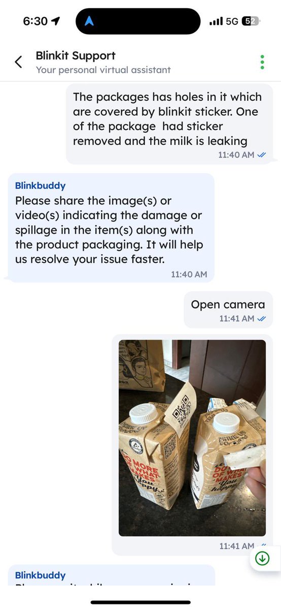 kunjrai1's tweet photo. @letsblinkit @albinder @zomato 
Really proud of what you guys are building. 
But with such growth comes even more responsibly. 
Sending damaged (eaton by mice) milk cartons can lead to various health related issues or even another Covid like situation. 
We saw what happened in our neighboring country 5 years ago due to such lapses. I’m okay with getting my order 30 mins late but not okay with getting such products and the best part is that the blinkit team was trying to hide this with a stick on. 
#health #valuation #ethics