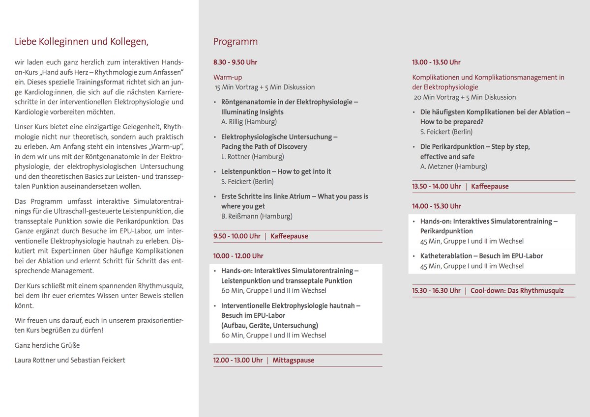 1. Tag im Labor u. noch nie ne Leiste punktiert? 🤔💉
Die TSP ist komplex u. gefährlich!? 😱
Hiiilfe, ein Perikarderguss! 🆘😳

<a href="/sebFeickert/">Sebastian Feickert</a> u. ich gehen mit euch die ersten Schritte! Gemeinsam stellen wir sicher, dass der interventionelle Einstieg zum Erfolg 🥇 wird!