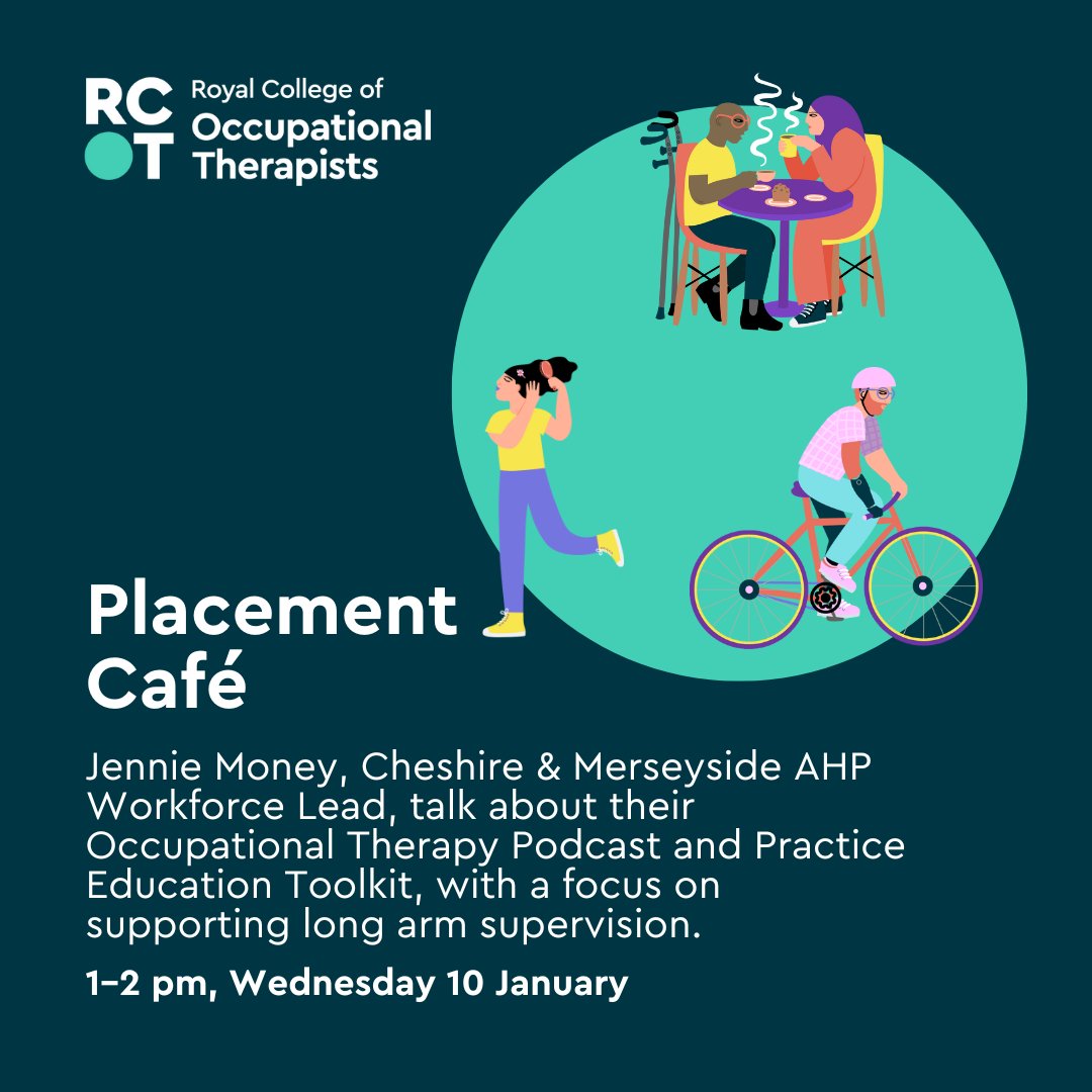 Come along to the first Placement café of the year. ☕ We'll be joined by @jennie_money, Cheshire & Merseyside AHP Workforce Lead, to talk about their OT Podcast and Practice Education Toolkit, with a focus on supporting long arm supervision. Learn more: loom.ly/oISnxW0