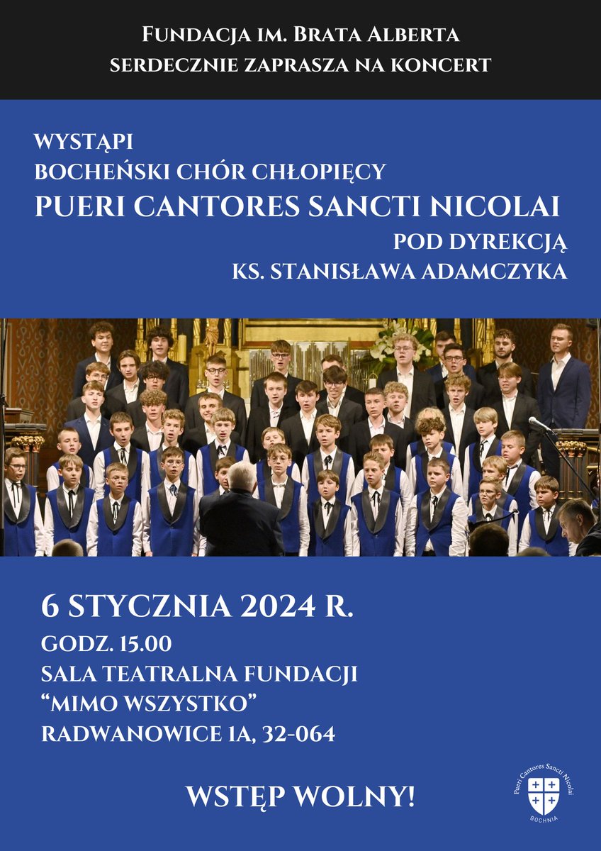 Zaproszenie od @brata_im na koncert Bocheńskiego Chóru Chłopięcego Pueri Cantores Santi Nicolai w sali teatralnej @DymTeam #Radwanowice - Sob. 6 bm #TrzechKróli, g. 15.00. Wstęp wolny. @PAPinformacje @ekaipl @Gosc_Niedzielny @gaz_krakowska @TVPKrakow @DiecezjaTarnow @RadioKrakow